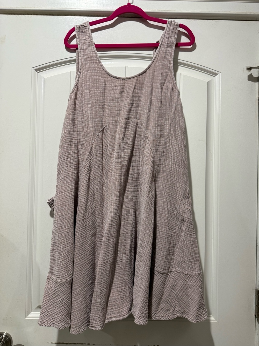 easel Blush Mauve Textured A-Line Mini Dress